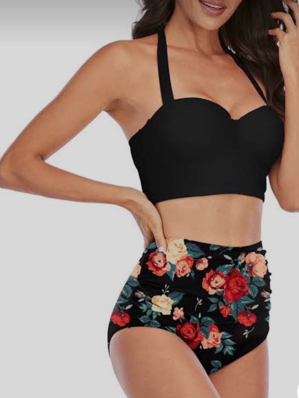 Angerella Women Vintage Polka Dot High Waisted Bathing Suits Bikini Set Size L